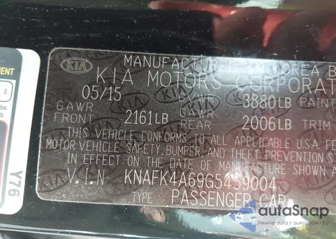 2016 Kia Forte Lx из США, поврежденный, VIN KNAFK4A69G5459004